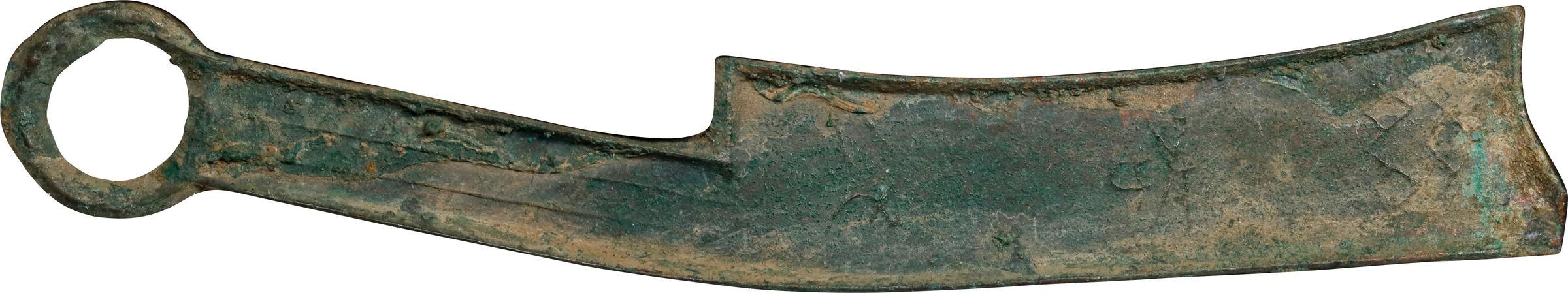 400-220Bc-China-Zhou-Dynasty-Warring-States-Period-State-Of-Qi-3-Character--Knife-Money